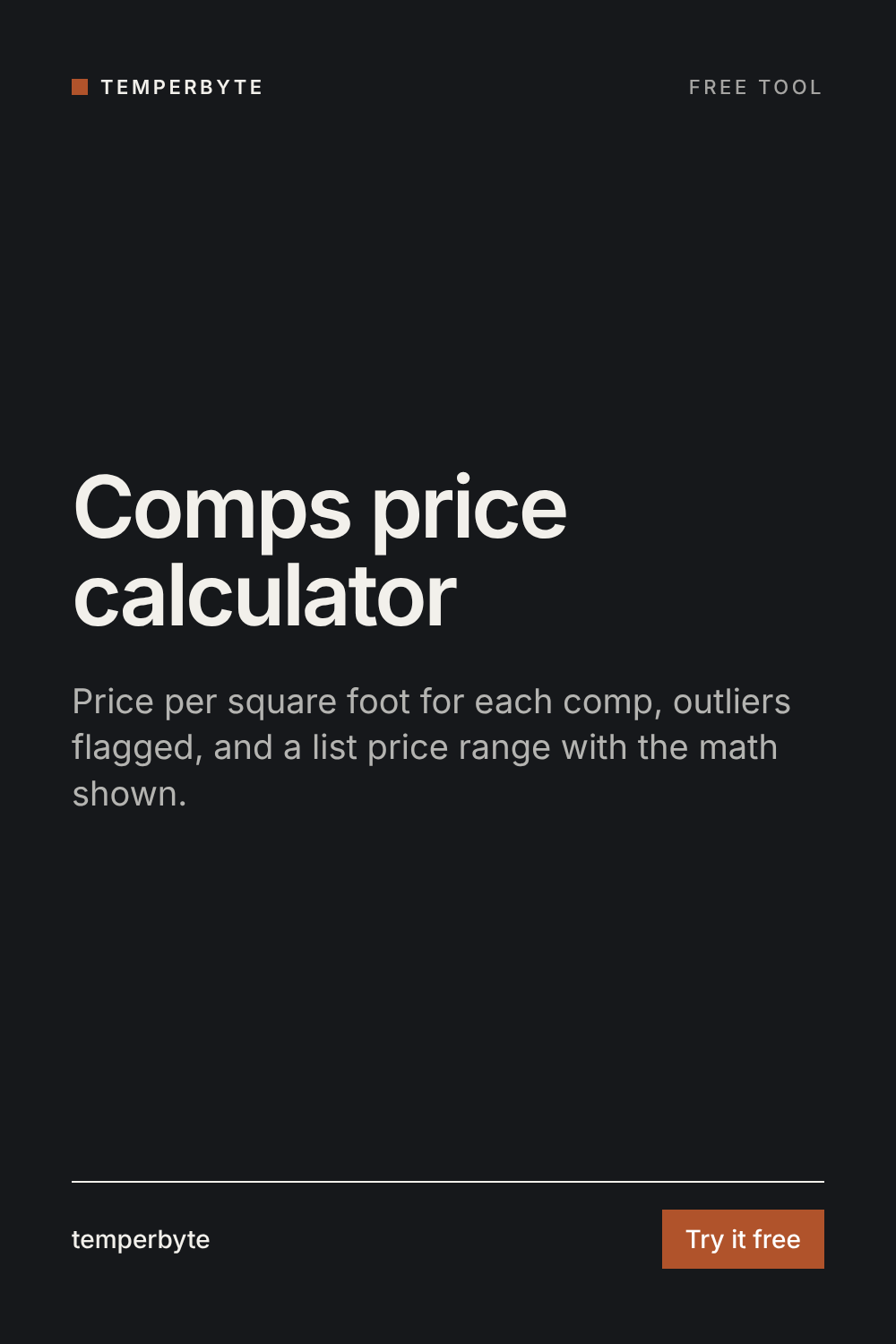 Comps price calculator: price per square foot, outliers and a list price range