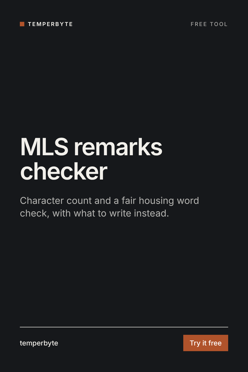 MLS remarks checker: character count and fair housing word check