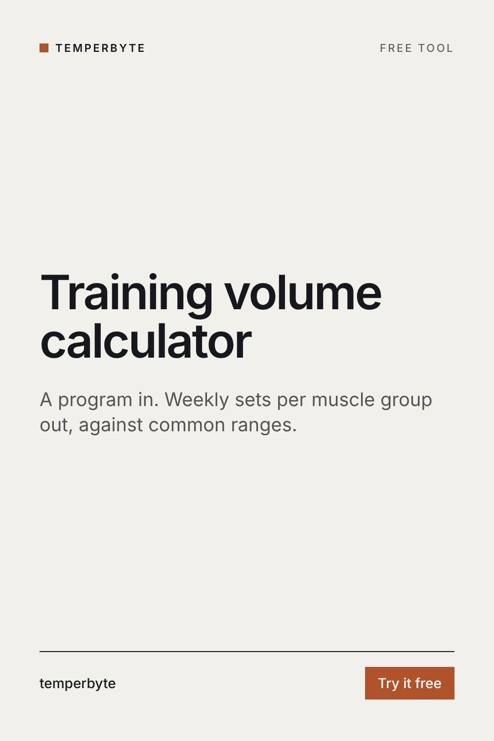 Training volume calculator: weekly sets per muscle group